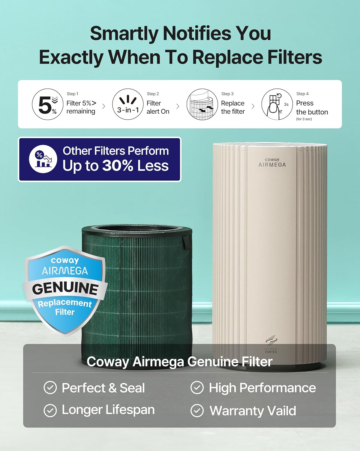 Thumbnail 6 de Coway Airmega 350 True HEPA purifier 2,640 ft²