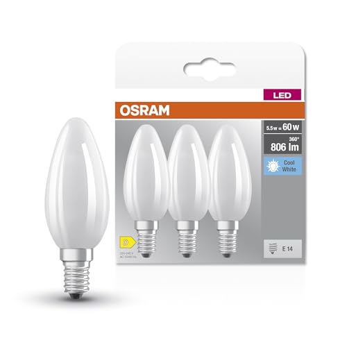 Detalle de Osram Star Filament-Lampe für E14-Sockel – mattes Glas, 4000K, 806 Lumen, 3er-Pack