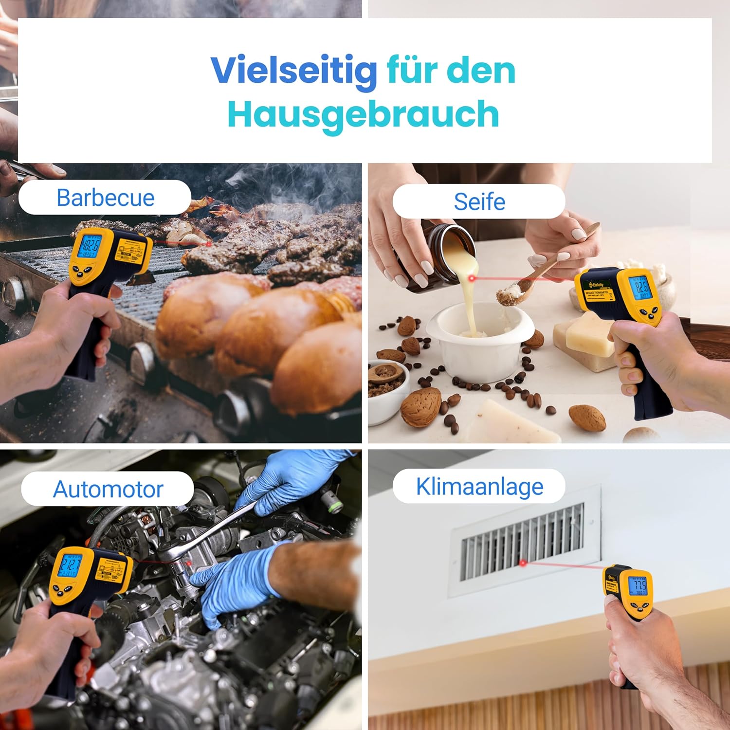 Detalle 2 de Infrarot-Thermometer -50 bis 450 °C für Küche