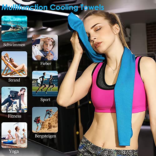 Thumbnail 6 de Ciskotu KühlTuch Set – Mikrofaser Kühlhandtuch für Fitness und Sport (Blau+Rosa+Grün, 90 x 30 cm)