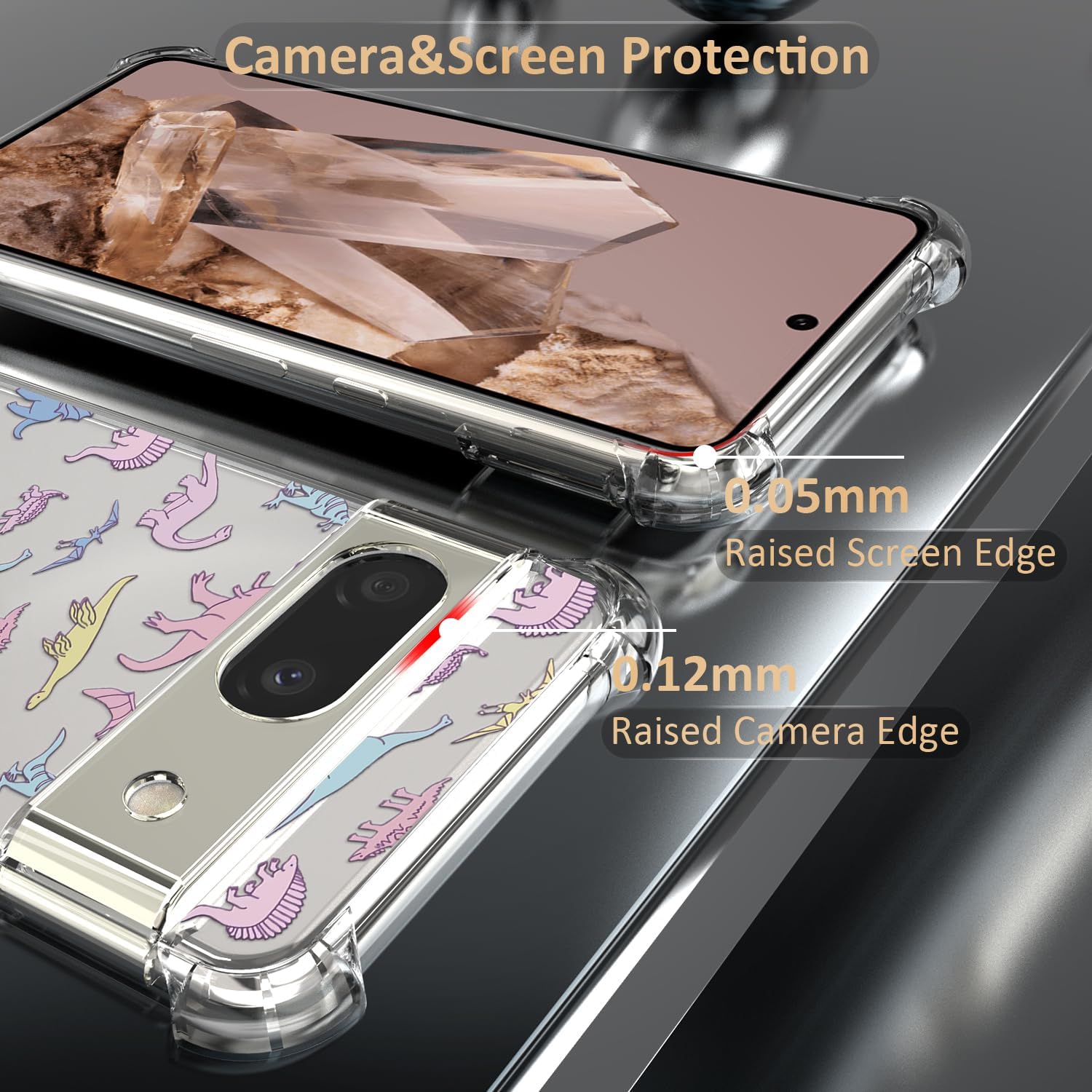 Detalle 2 de CAROKI Clear Case for Google Pixel 8A, 1 TPU phone case