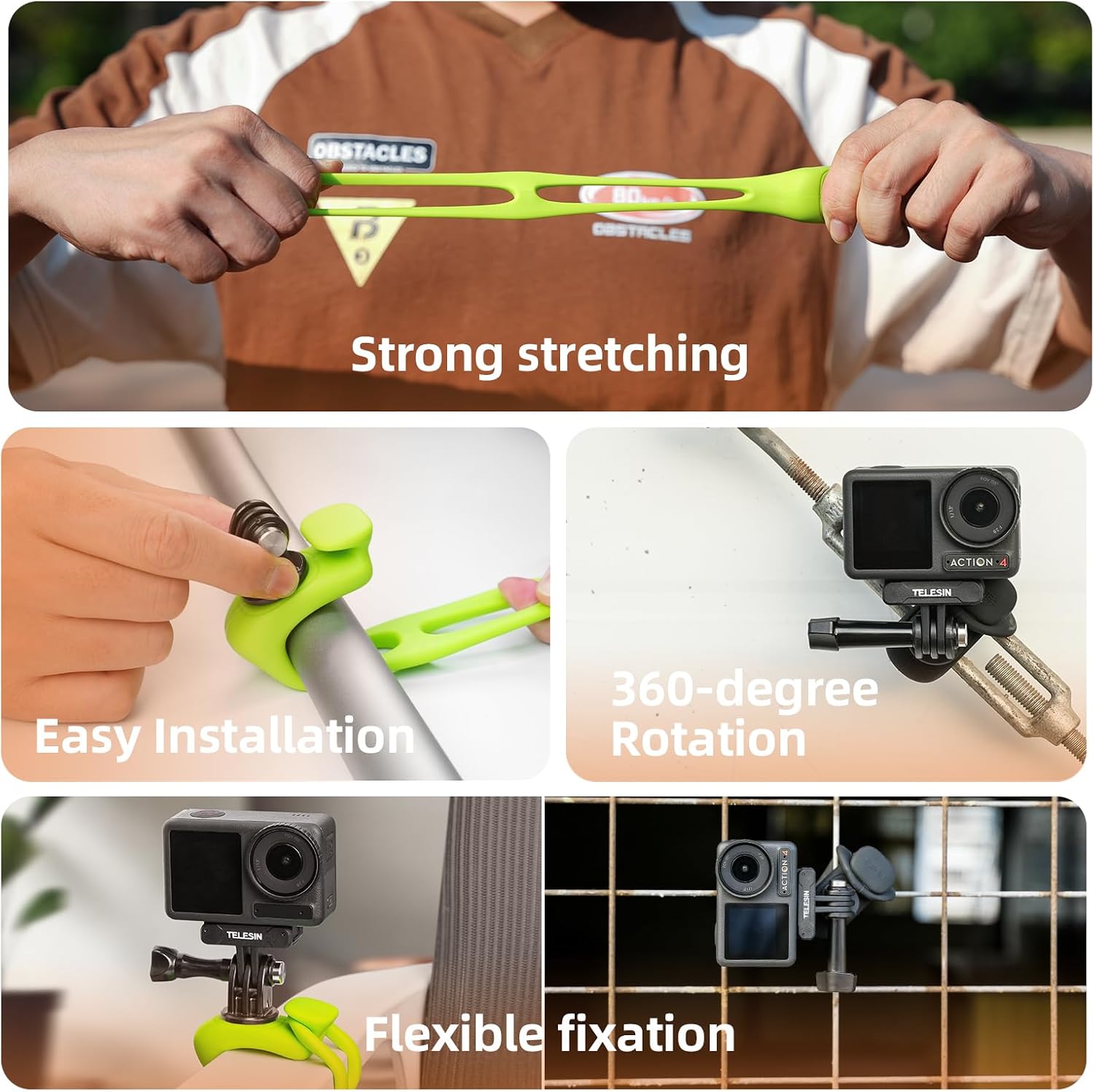 Detalle 2 de TELESIN Supporto Flessibile per Action Camera 360°