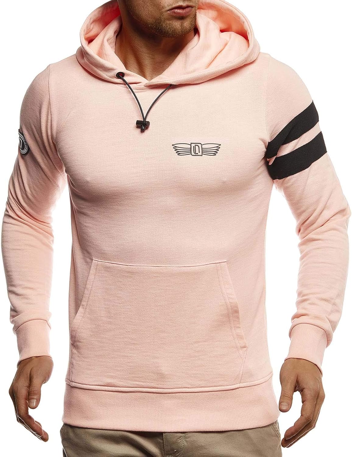 Detalle 2 de Leif Nelson Pull à capuche pour homme LN8334 – Slim Fit, 5 couleurs