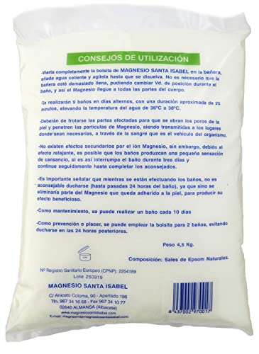 Detalle de Sales de Epsom Naturales 4,5 kg. Magnesio Santa Isabel — del antiguo Balneario de La Higuera