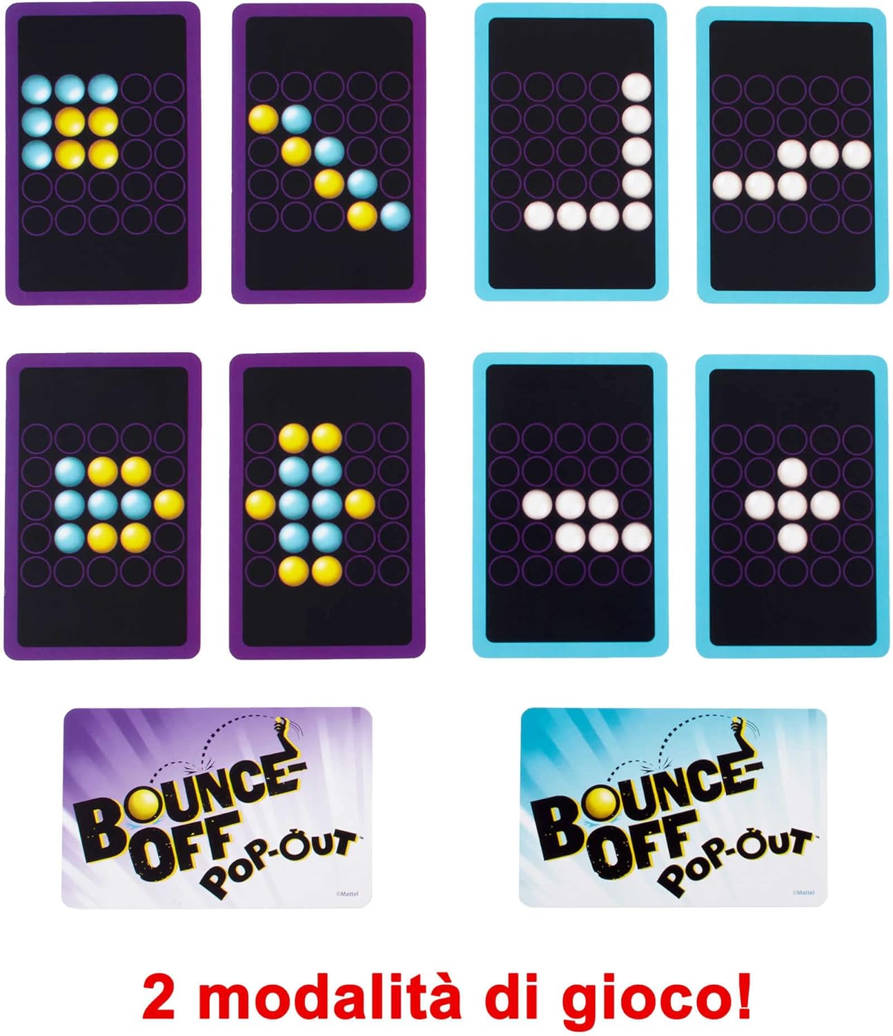 Thumbnail 2 de Mattel Games Bounce-Off Pop-Out: gioco di società con timer, 16 palline e carte sfida (HKR53)