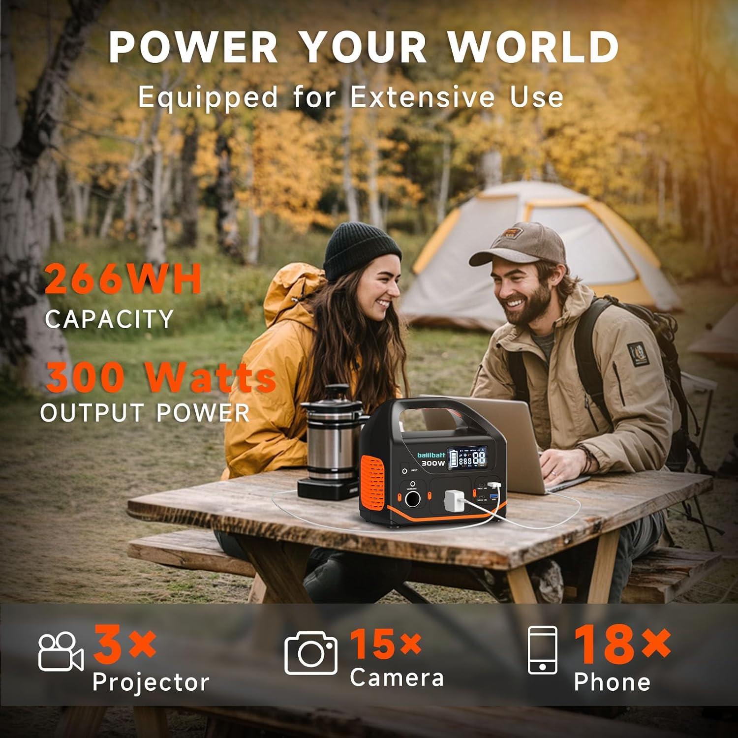 Detalle de BailiBatt Portable Power Station 300W