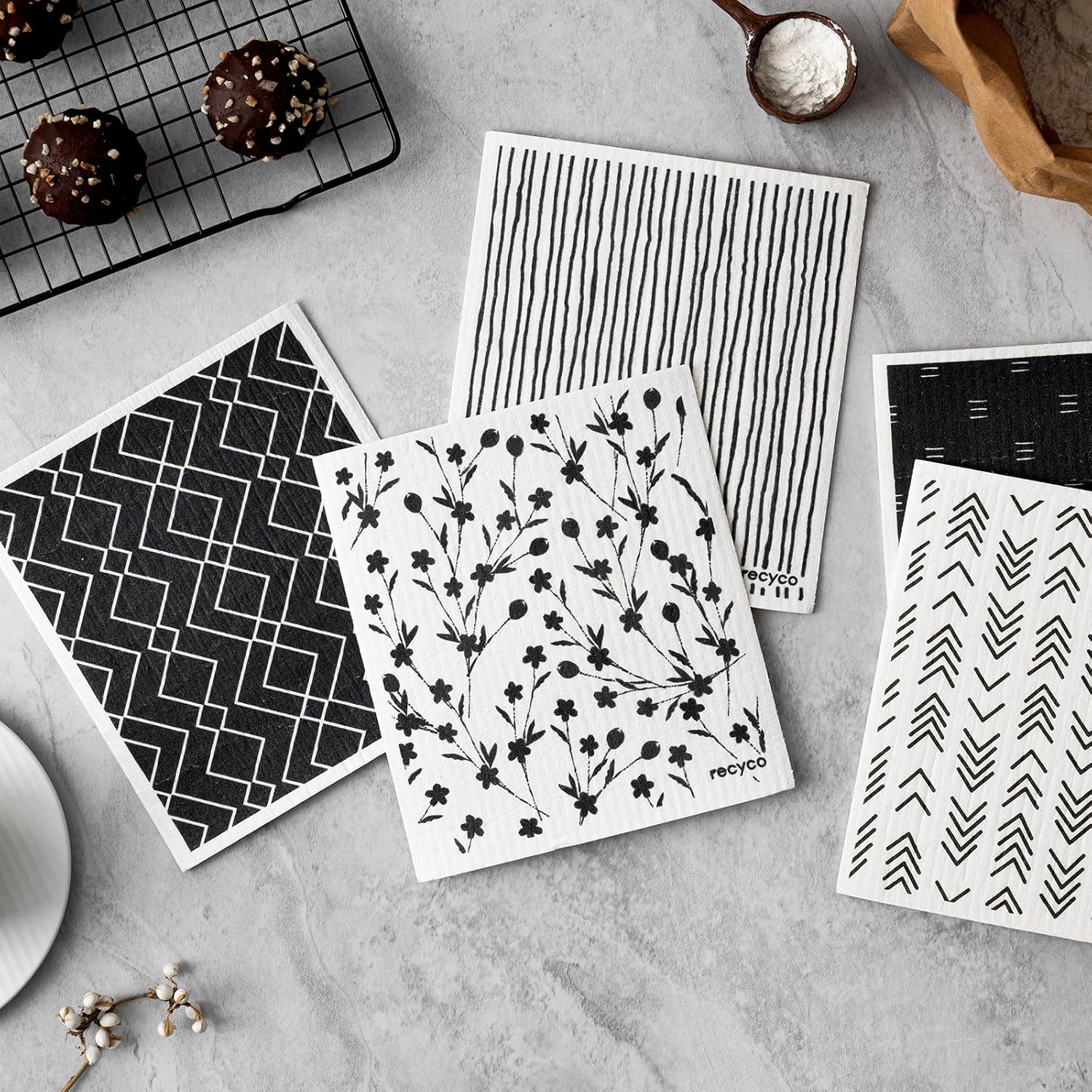 Detalle 2 de RECYCO 5-Pack Geometric Dishcloths