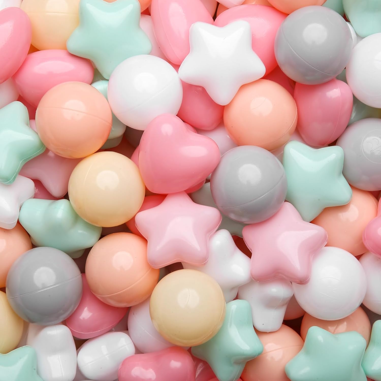 Detalle de GOGOSO Ball Pit Balls (100pcs) Star & Heart Plastic Balls for Toddlers Kids