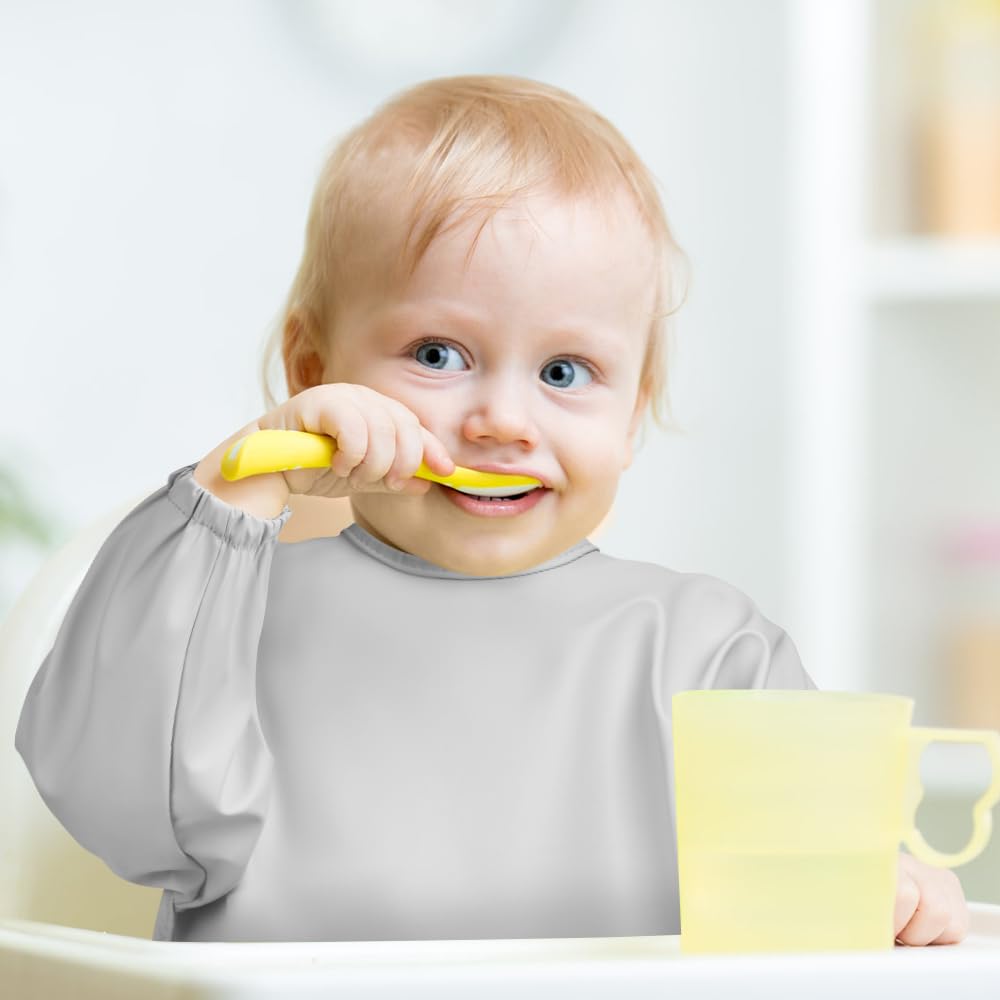 Thumbnail 6 de Vicloon Baby-Lätzchen mit langen Ärmeln, wasserdicht mit Tasche – für 6 bis 12 Monate, grün