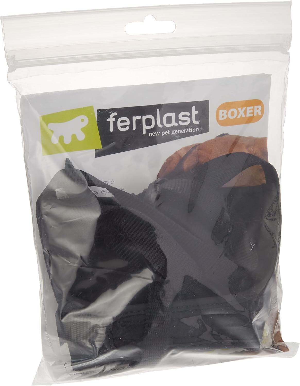 Detalle 1 de Ferplast Museruola SAFE BOXER de Bordeaux: nylon robusto, anti-morso, chiusura in velcro e imbottitura morbida