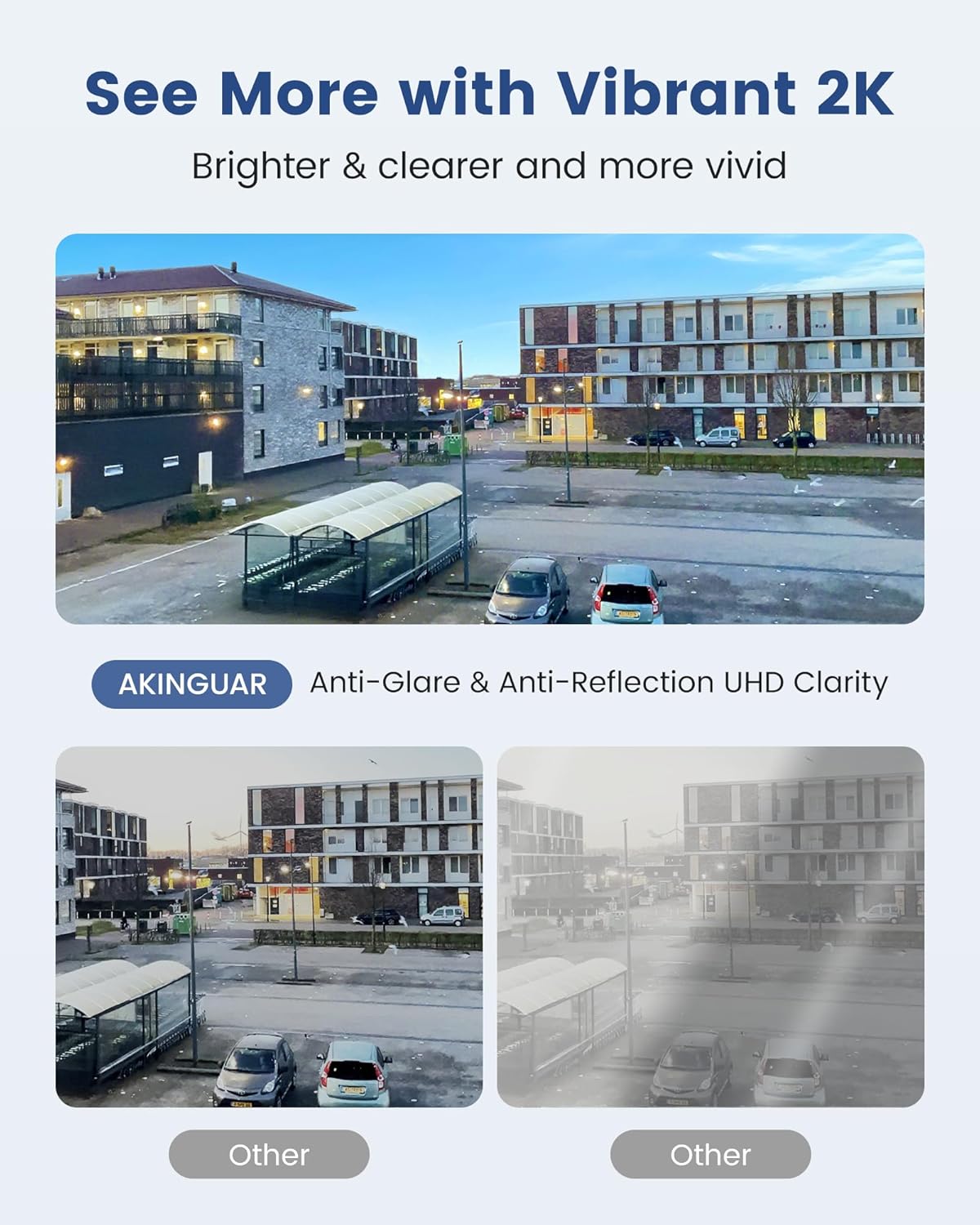 Detalle de AKINGUAR 3MP 2K Window Camera (2.4GHz & 5GHz WiFi) with AI detection, full-colour night vision and 2-way audio