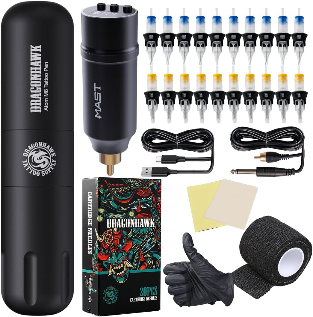 Detalle de Dragonhawk Pen rotativa 1100mAh para tatuaje