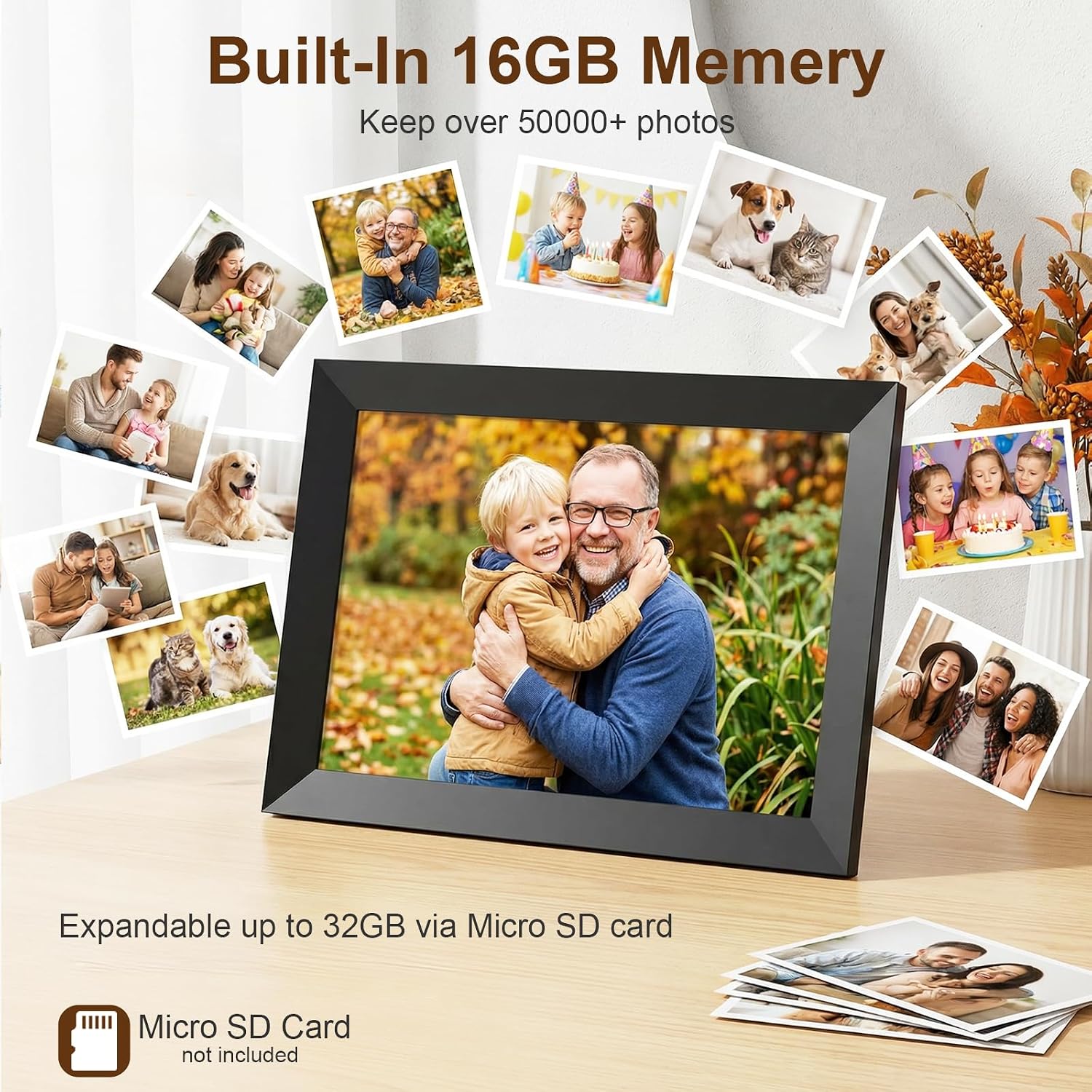 Thumbnail 4 de Frameo 10.1 Inch WiFi Digital Picture Frame with 1280x800 IPS Touch Screen