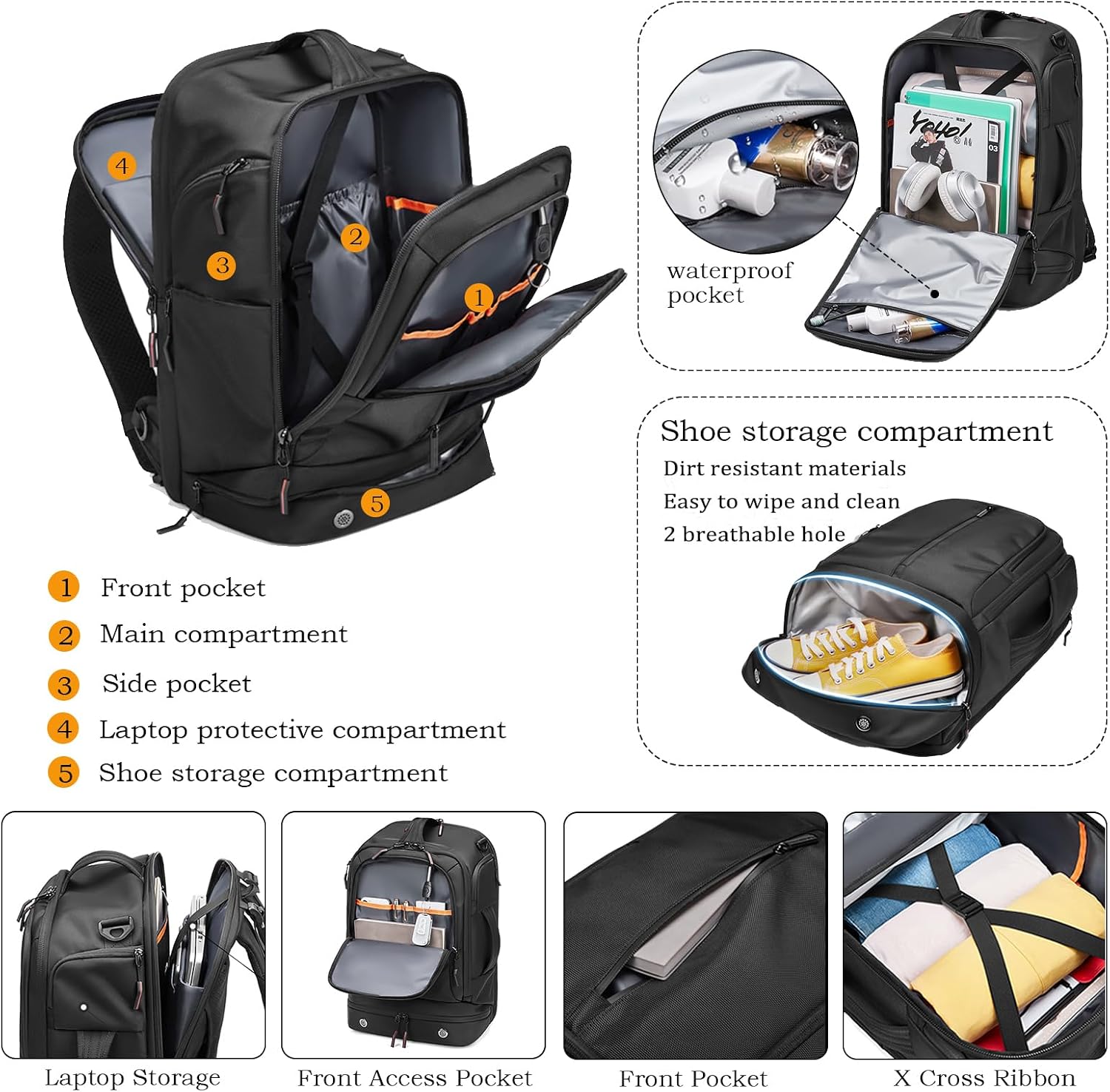 Detalle 2 de Sea choice sac à dos de voyage ordinateur 15,6" et iPad 12,9" (environ 33 L)