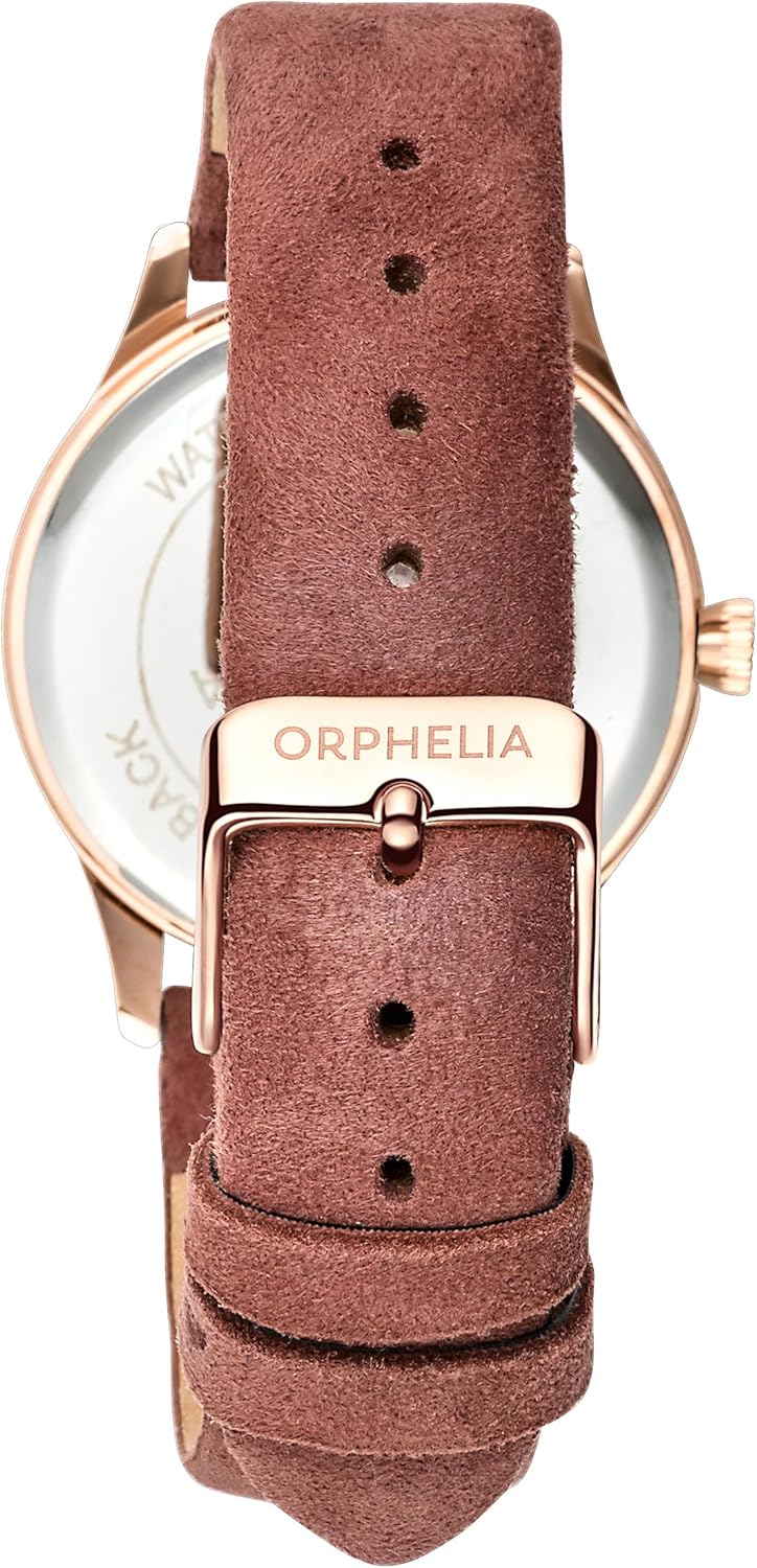 Detalle de Orphelia Fashion Orologio da polso da donna, analogico, Suede in Pelle – cassa oro rosa