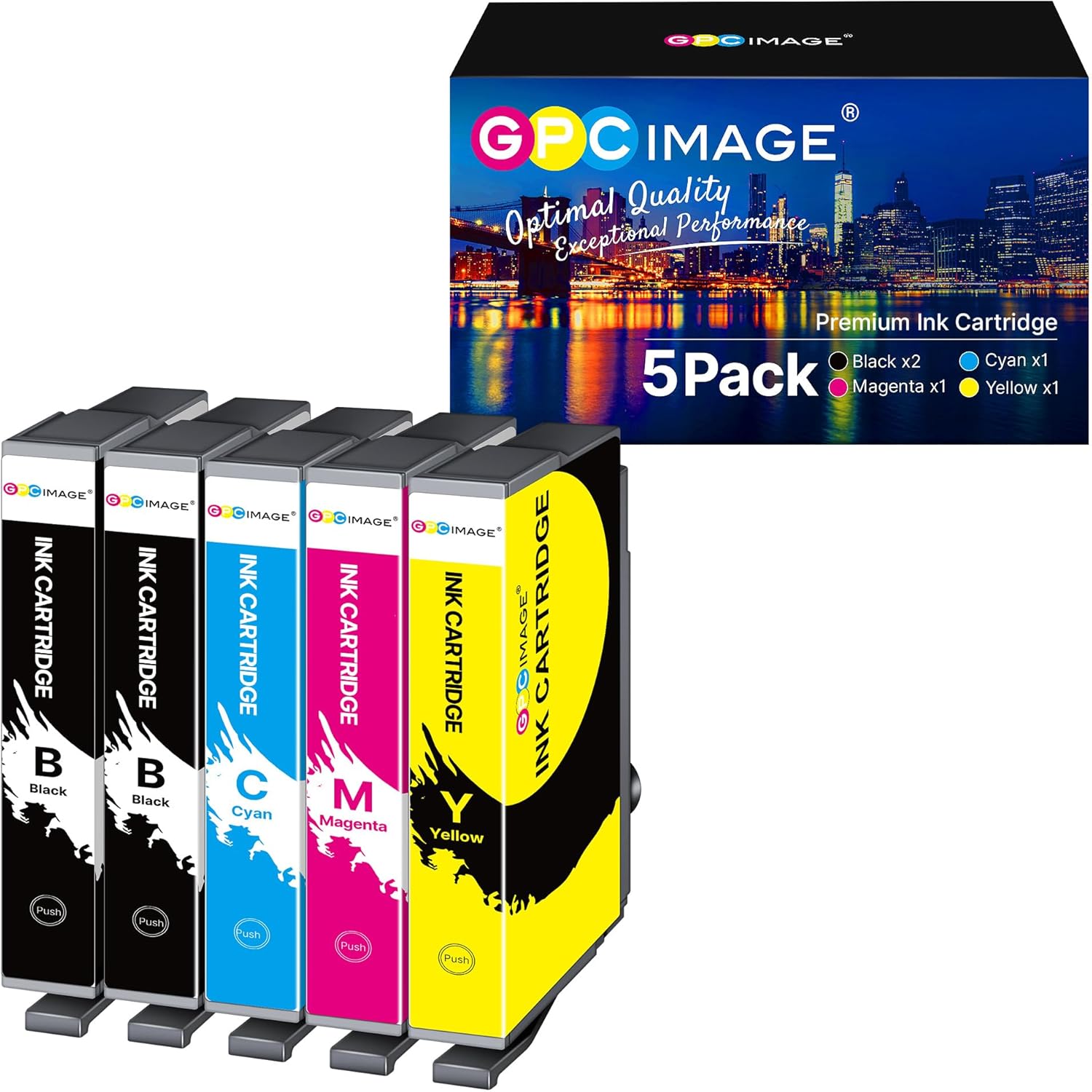 GPC IMAGE 603XL Druckerpatronen als Ersatz für Epson 603 (5er-Set) für Expression Home & WorkForce