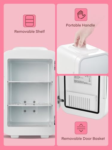 Thumbnail 7 de FOHERE Mini Fridge for Bedrooms (5L) with 3-Level Mirror Door