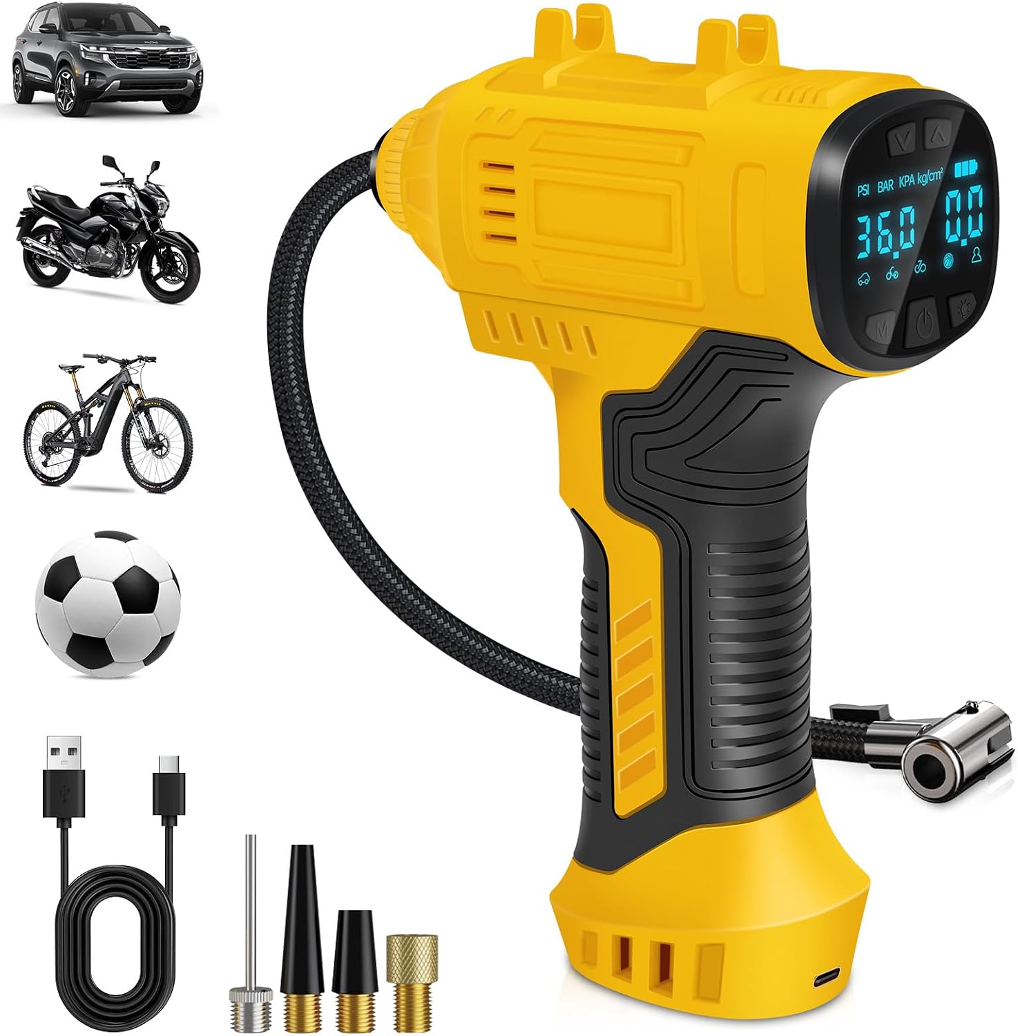Detalle de Cordless Tyre Inflator 25L/min Handheld
