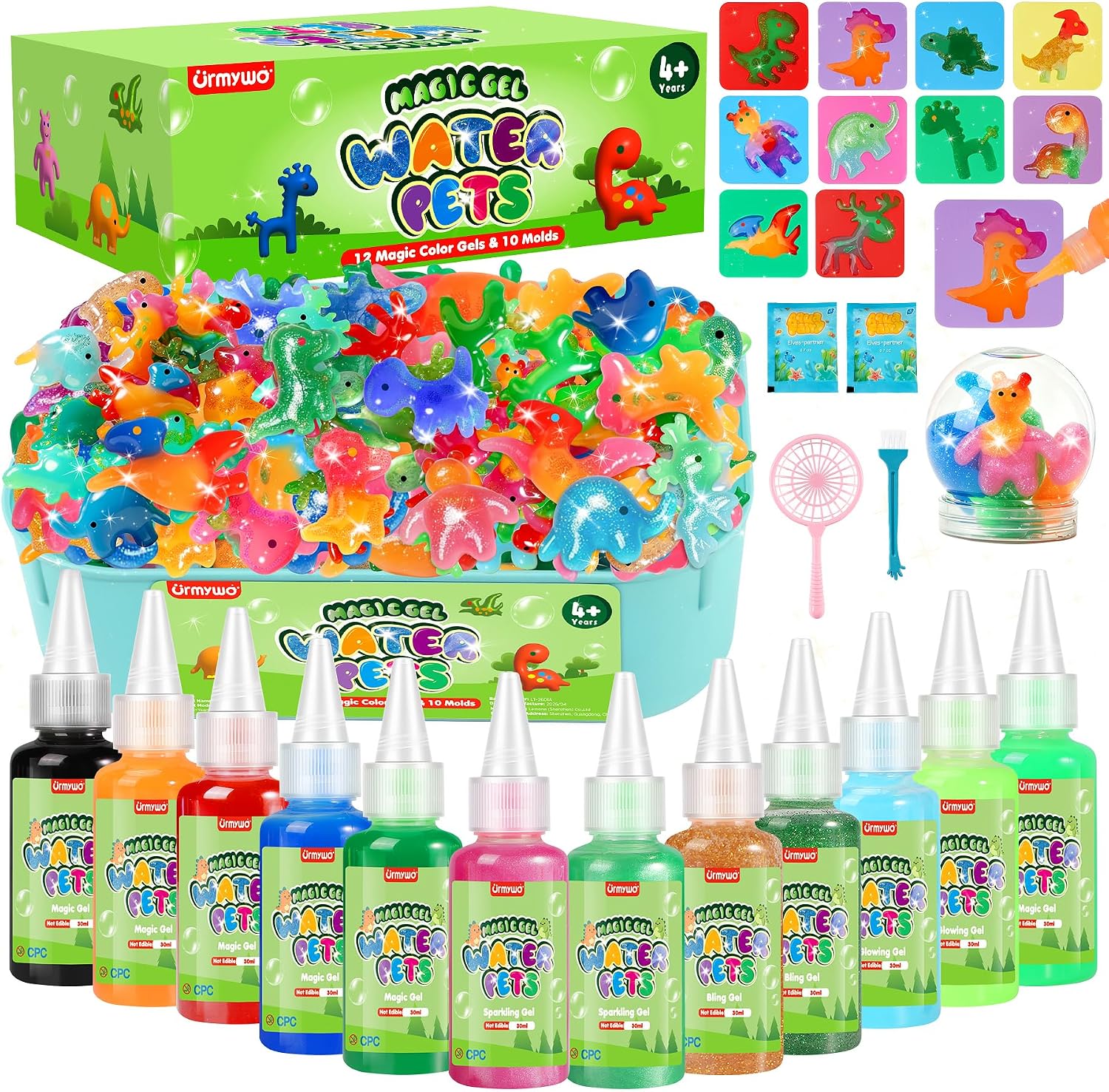 Detalle de Aqua Fairy Water Gel Kit, DIY Squishy Maker with 12 Gels and 10 Molds
