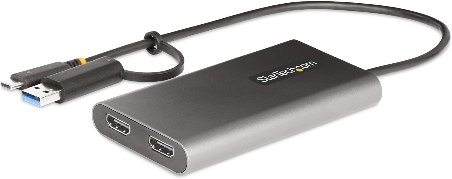 Detalle de StarTech 109B-USBC-HDMI デュアルHDMI変換アダプター 4K60Hz・最大90W給電