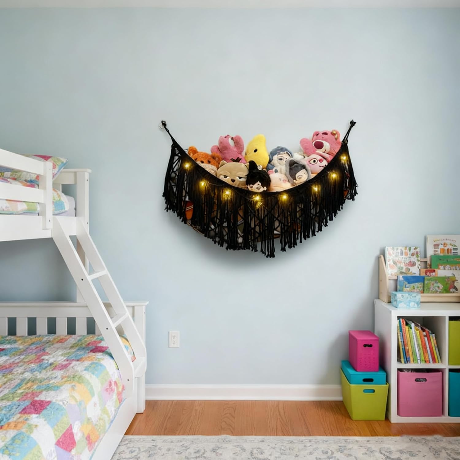 Detalle 1 de LXUNYI stuffed animal hammock, cotton rope