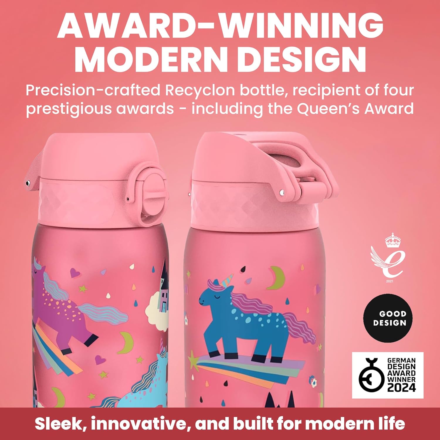 Thumbnail 6 de Ion8 Borraccia per Bambini 350 ml – a Prova di Perdite, Rosa Unicorni