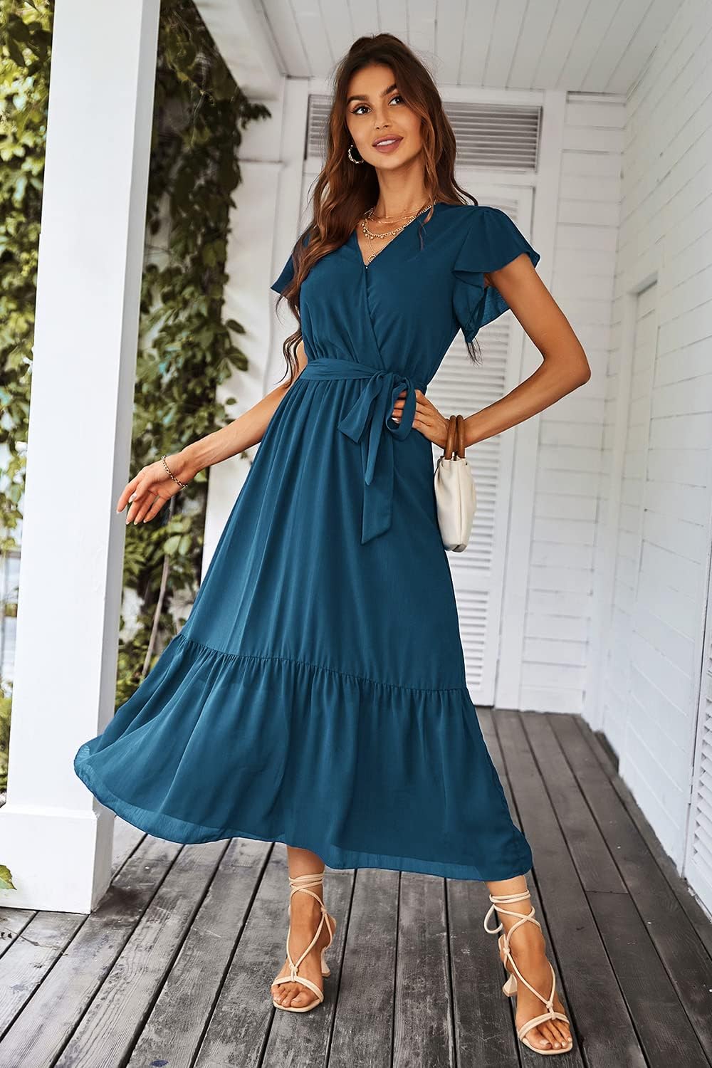 Thumbnail 6 de PRETTYGARDEN Women's Chiffon Maxi Dress