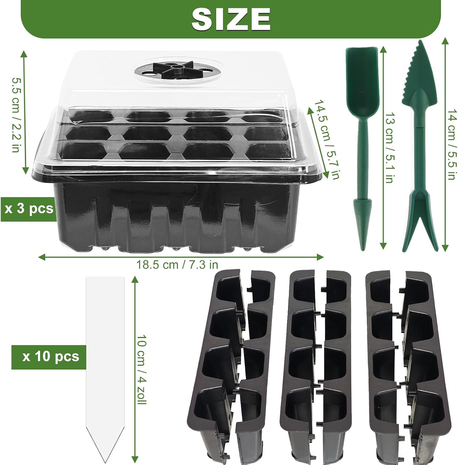 Detalle de YUNSTK Seed Propagators 3-Piece Kit