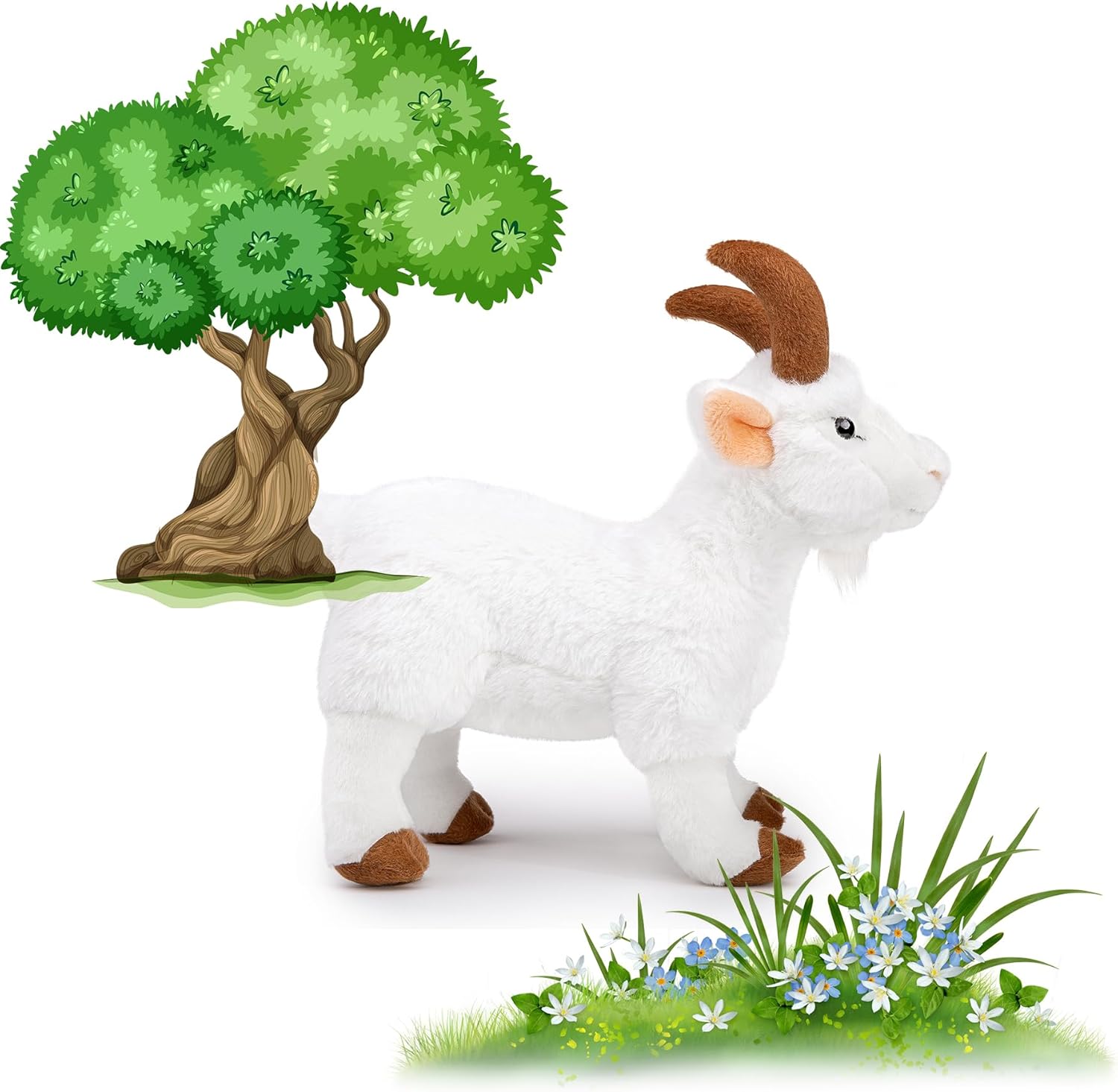 Thumbnail 2 de RLOMUTE 11.4 Inch White Goat Plush Toy – Realistic, Super Soft & Charming