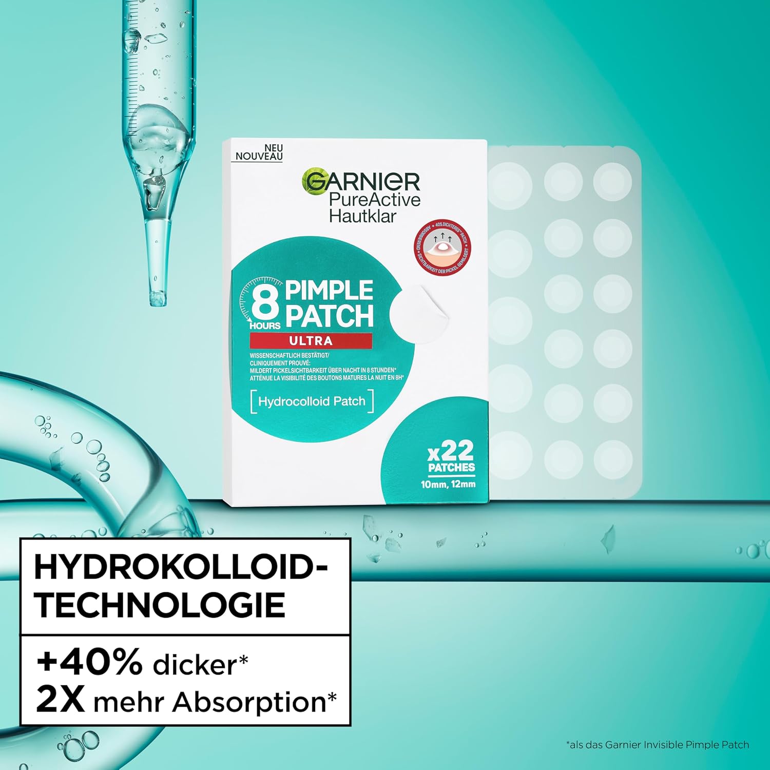 Thumbnail 3 de Garnier Hautklar Pimple Patches Ultra Hydrokolloid gegen Pickel – 22 Stück