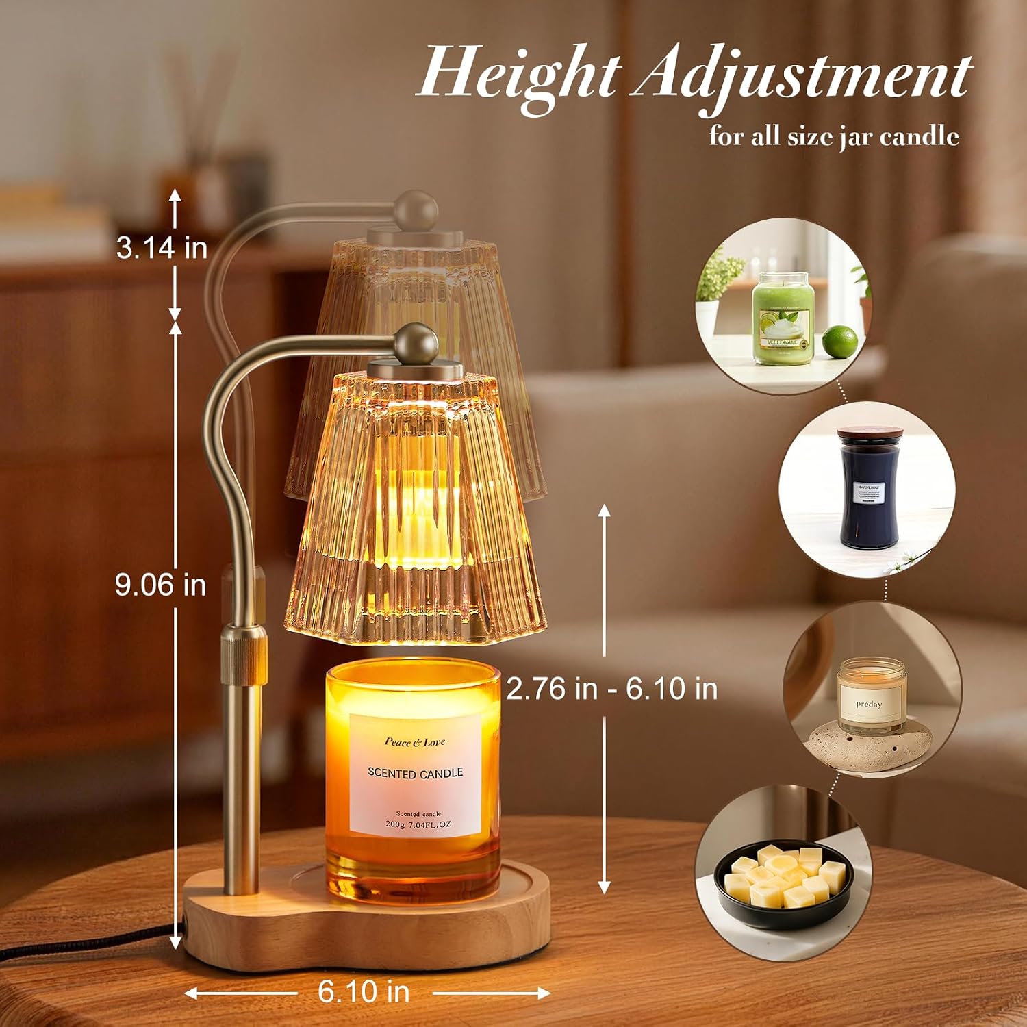 Thumbnail 4 de AODHGR Candle Warmer Lamp, Amber