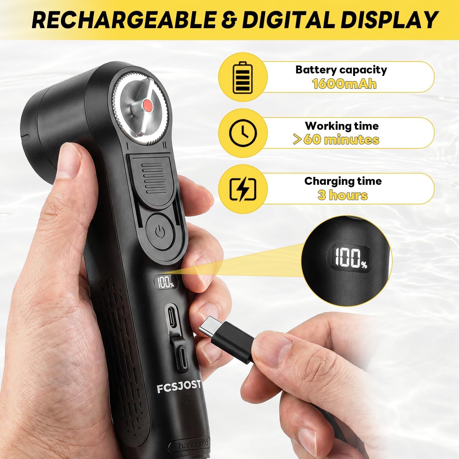 Detalle 1 de FCSJOST Portable Bidet, Handheld Electric Bidet with 2.5L Tank and Dual Spray Modes