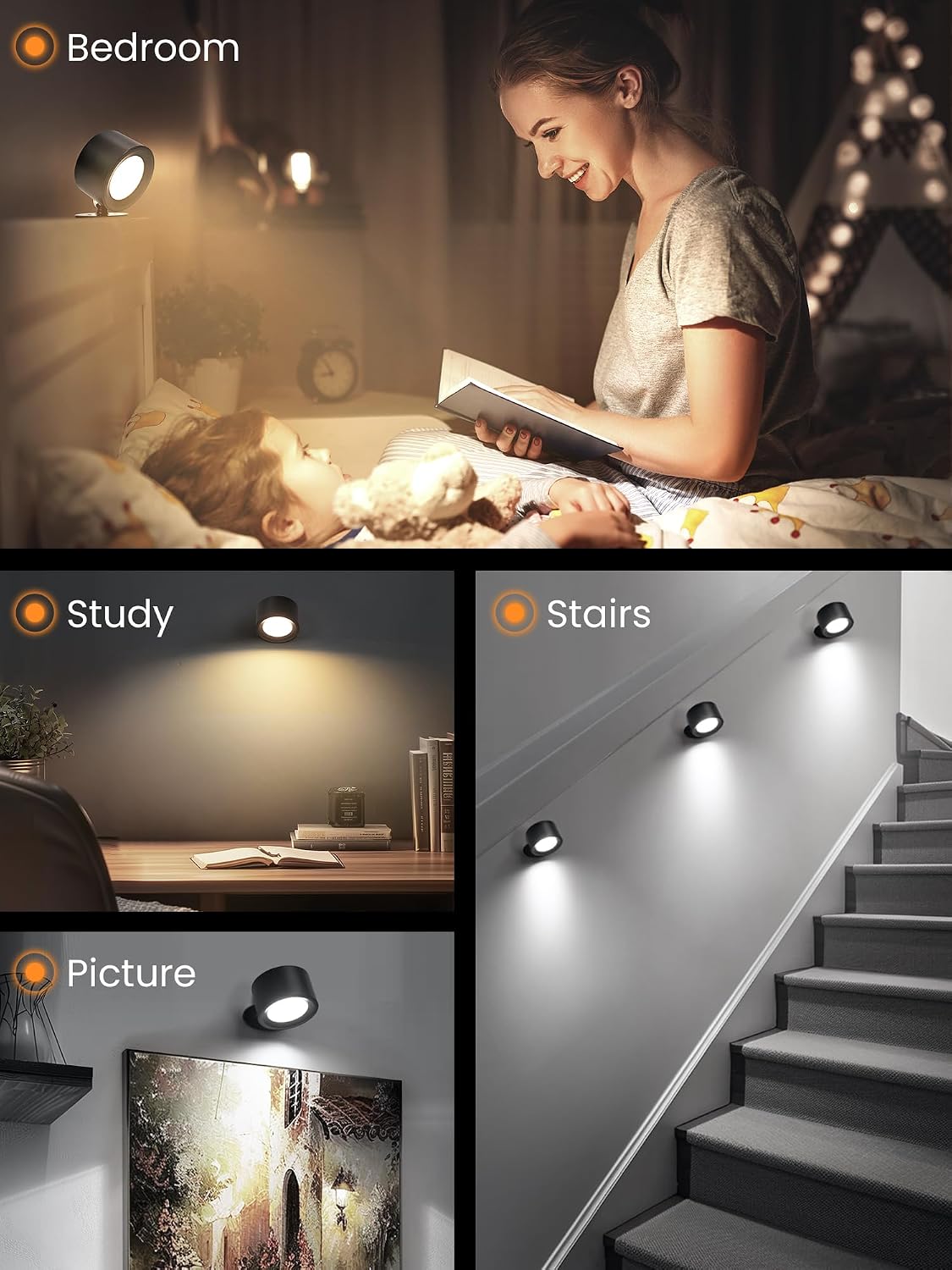 Thumbnail 6 de ESUNYD 11009 Rechargeable Wall Sconce, Dimmable with 3 Light Colours