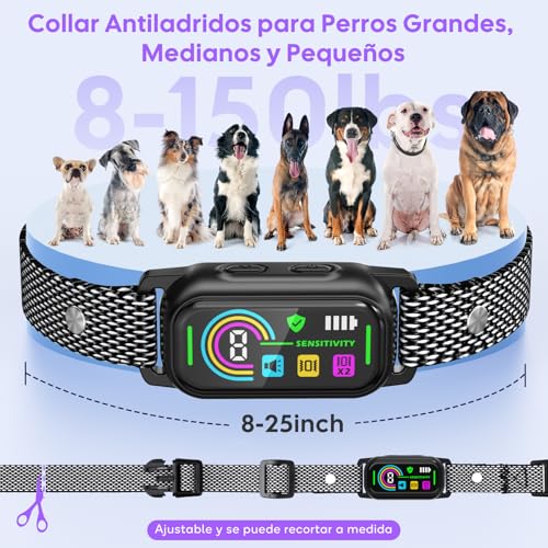 Detalle 2 de LYtech Collar Antiladridos para Perros | 4 Modos de Adiestramiento, Impermeable IP67 y Carga Rápida