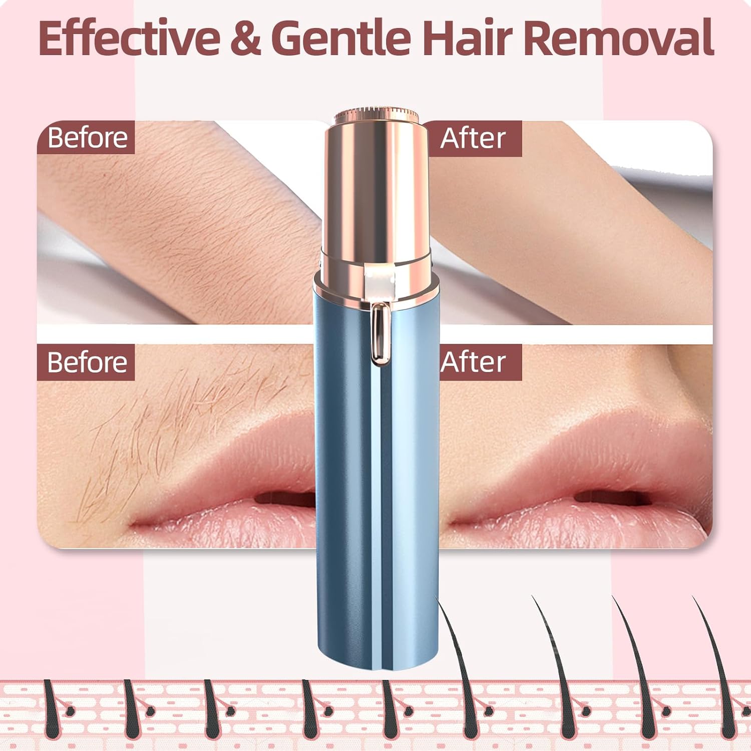 Detalle de Vexloria Facial Hair Remover Rechargeable 1️⃣🪒