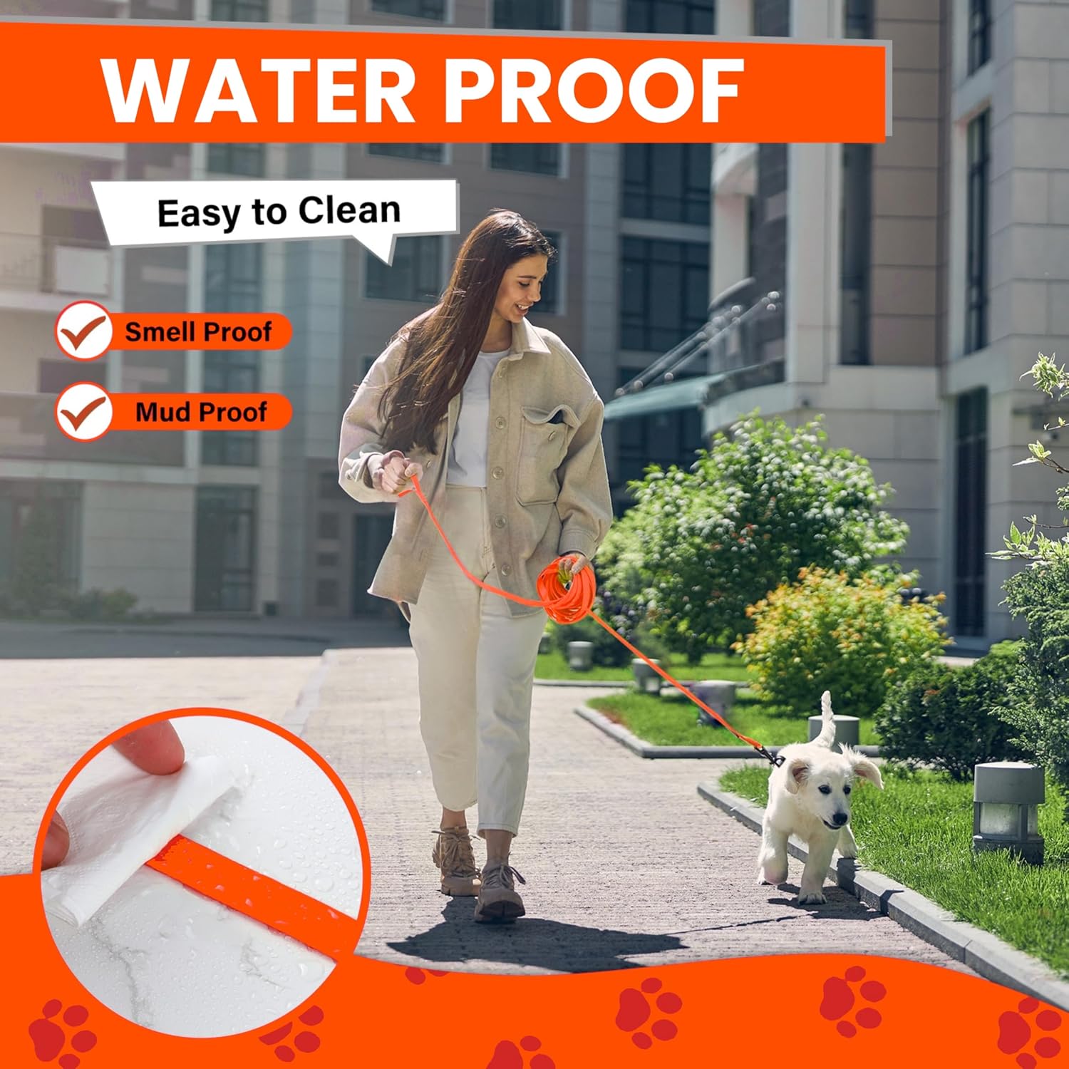Thumbnail 5 de Loutep Waterproof Biothane Long Line Dog Lead