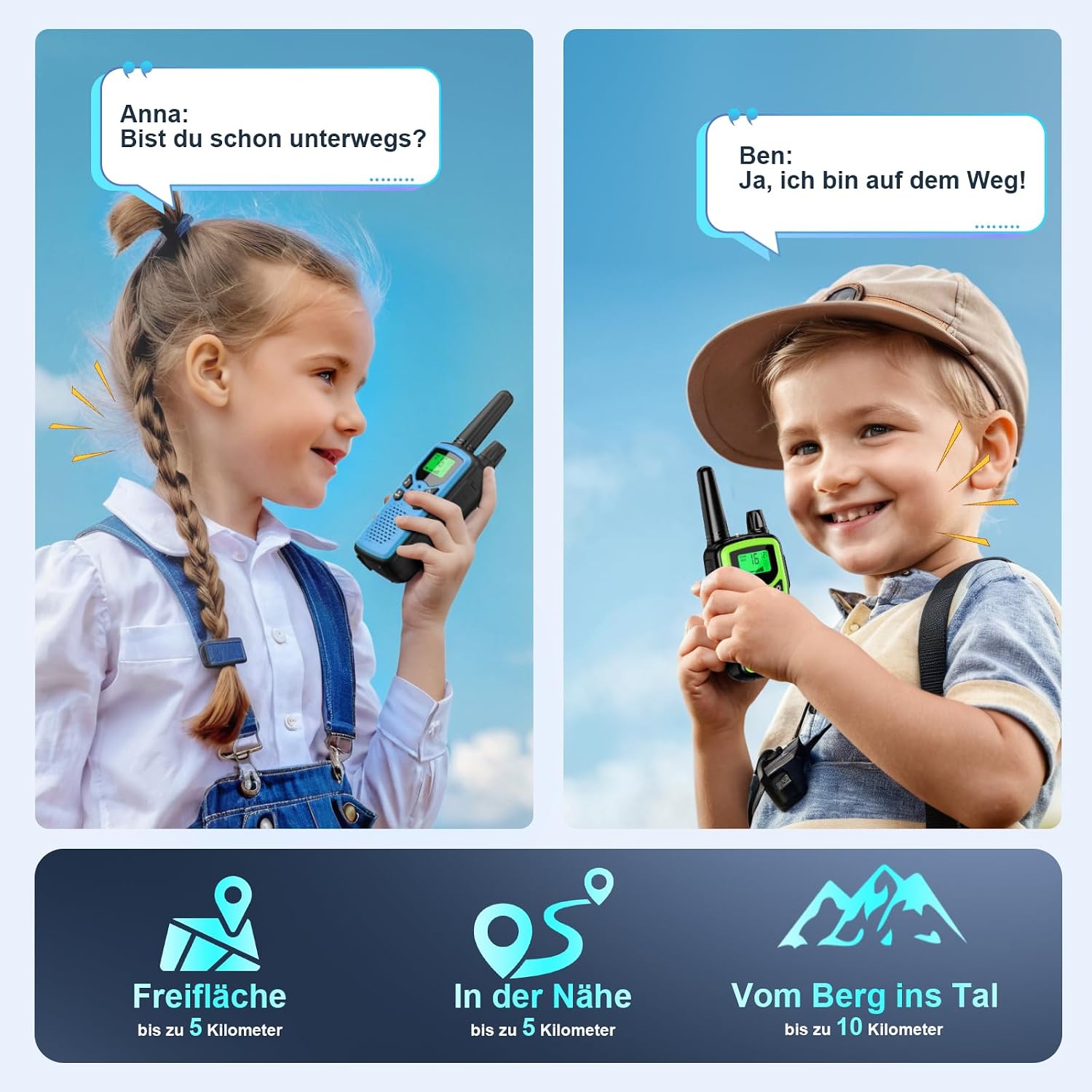 Detalle 2 de Walkie Talkie Kinder 4er Set