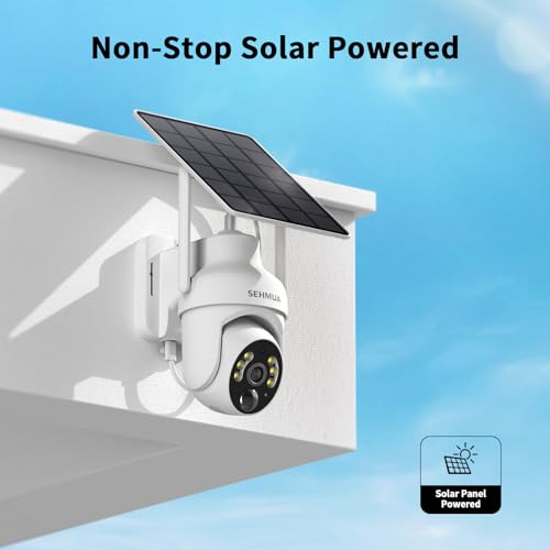 Thumbnail 1 de SEHMUA 2K Solar Wireless Security Cameras (2-Pack) with Pan/Tilt, Color Night Vision