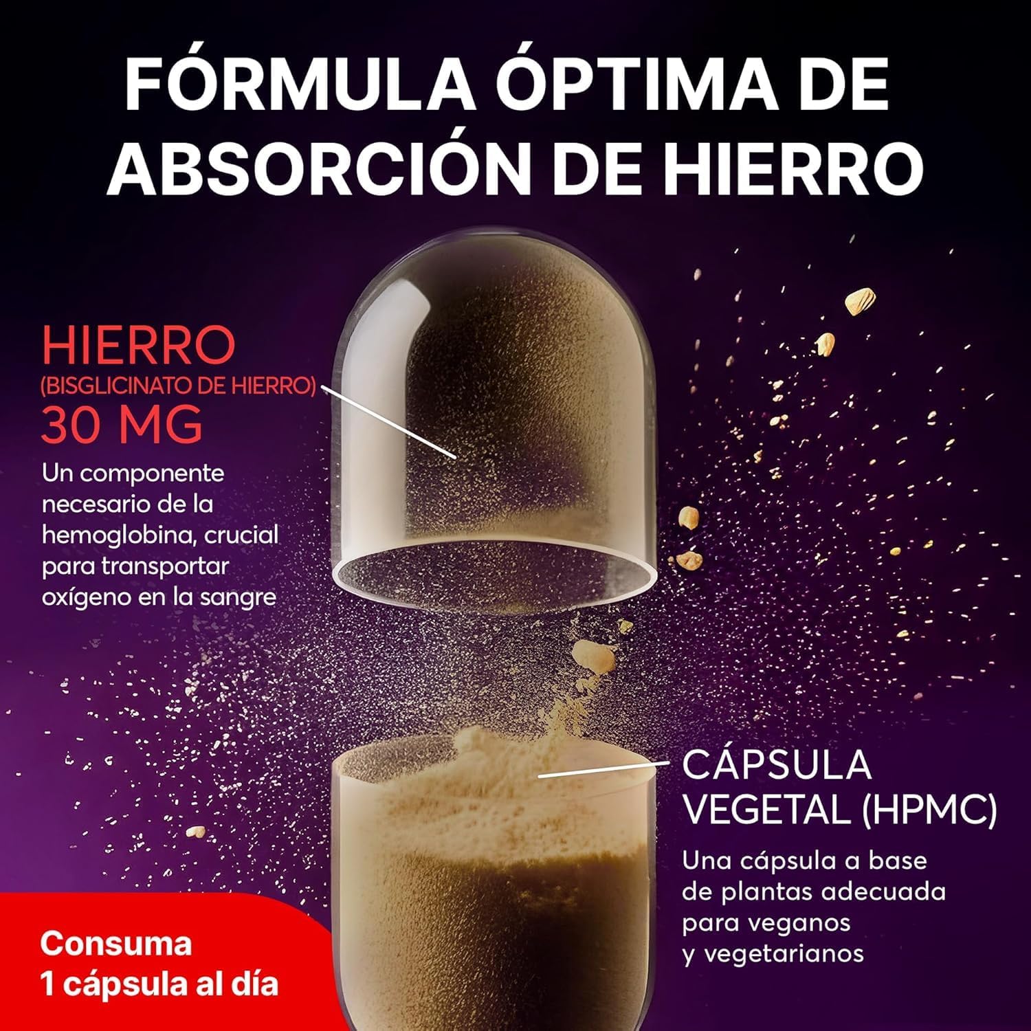 Thumbnail 4 de Hierro Bisglicinato 30 mg 120 cápsulas veganas