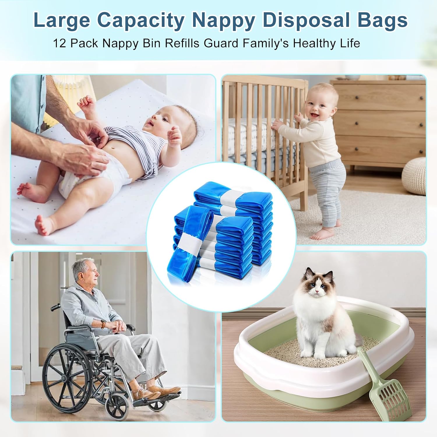 Thumbnail 4 de vacvad 4.5m Nappy Bin Refills 12-pack