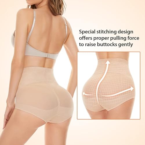 Detalle de SIMIYA Women Tummy Control Knickers High Waisted Shapewear – Beige