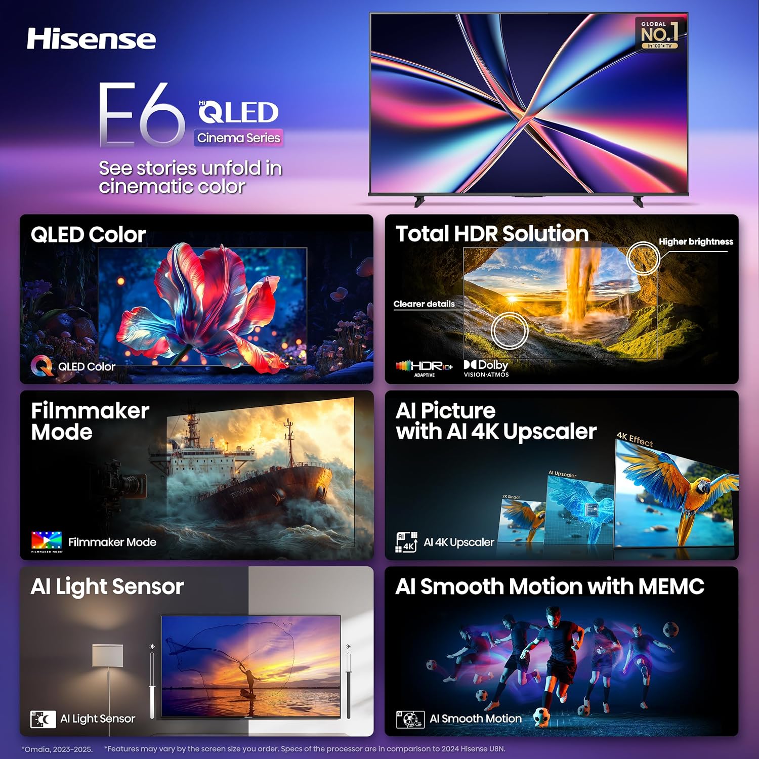 Thumbnail 3 de Hisense 85E6QF E6 Cinema 85-Inch Hi-QLED 4K Fire TV with Dolby Vision