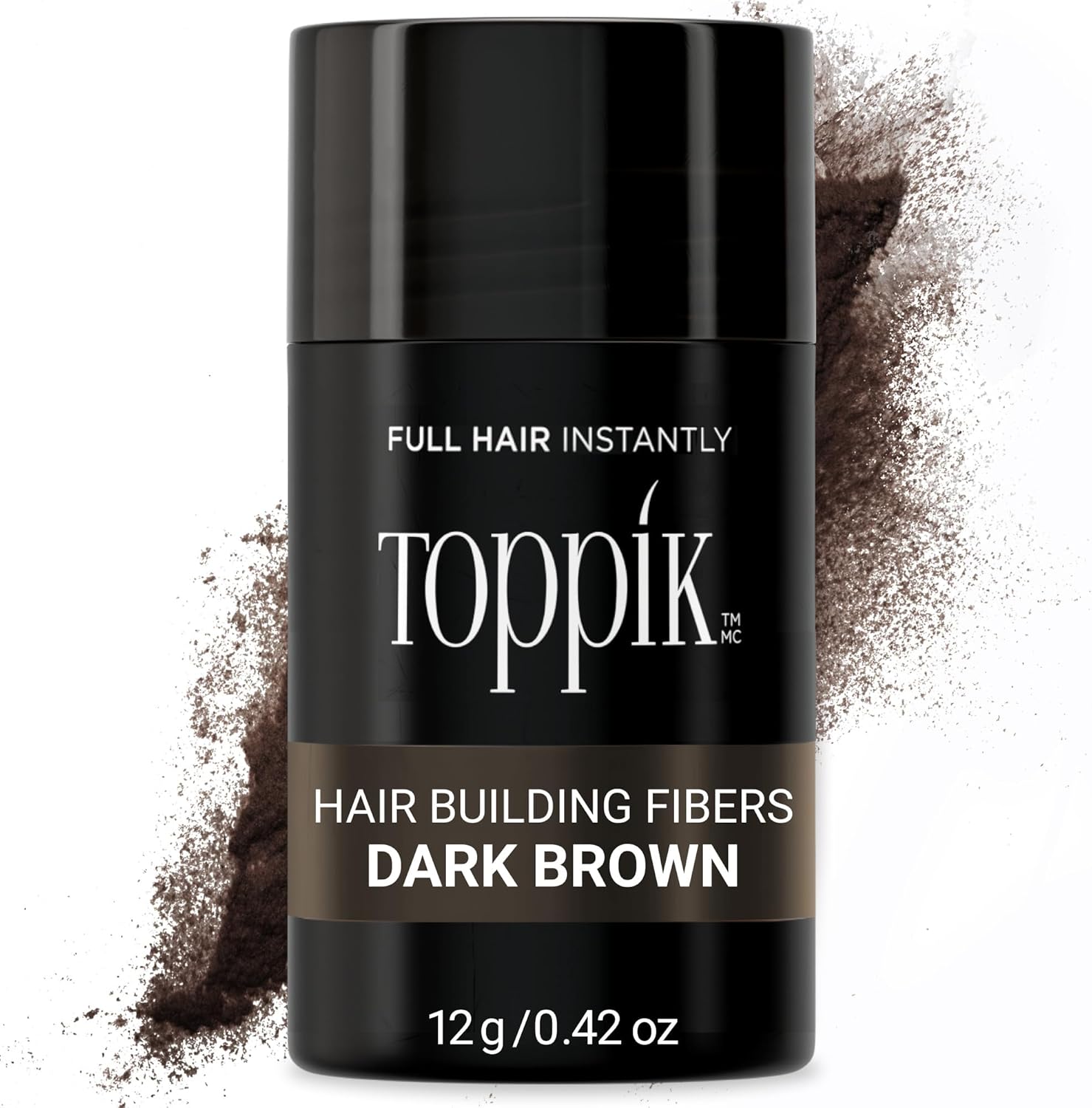 TOPPIK Fibres capillaires densifiantes à la kératine, Brun – couvrance naturelle pour racines, ligne frontale et barbe