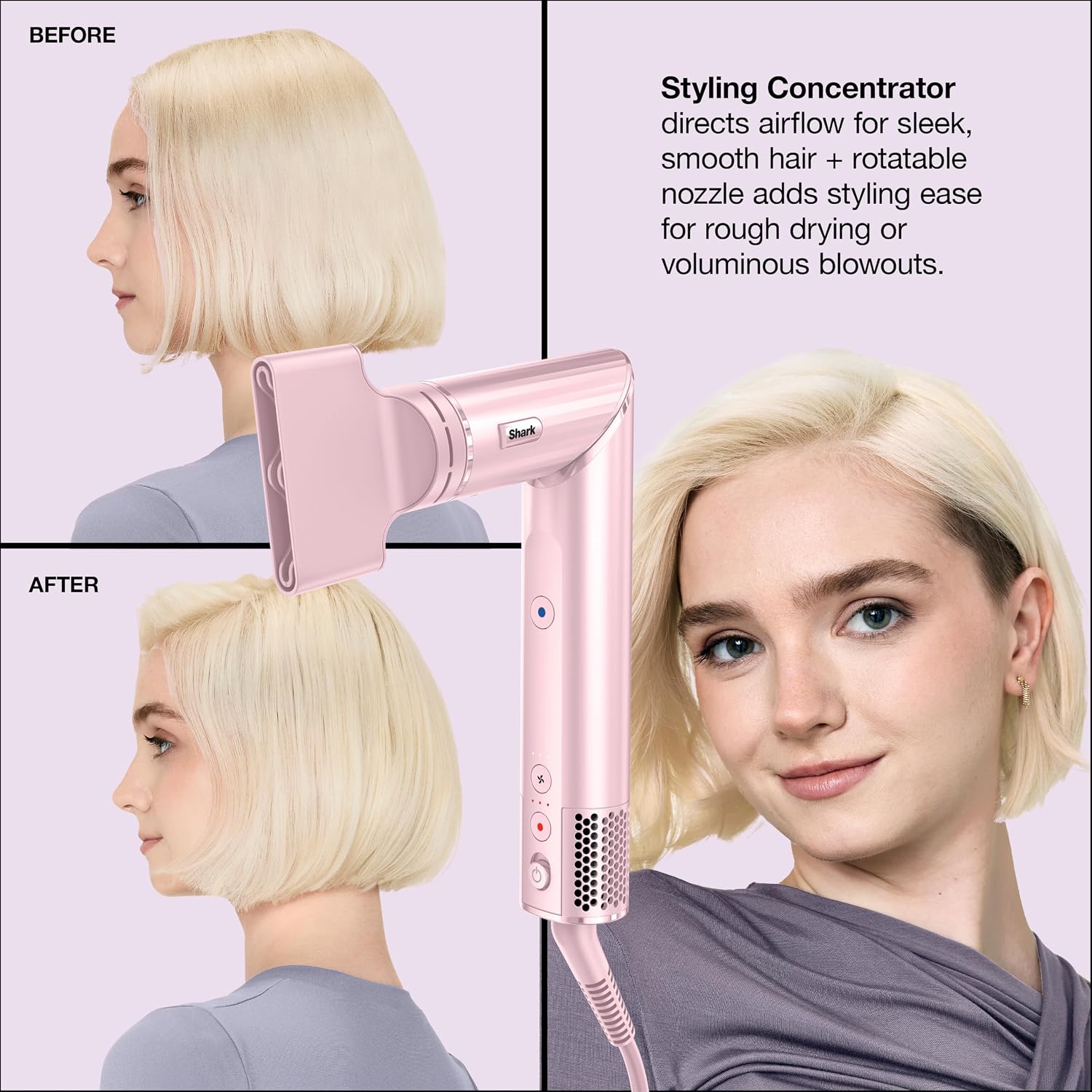 Thumbnail 6 de Shark FlexStyle HD431PK2 Air Styling & Drying System, Blush, 4 Heat/3 Airflow Settings