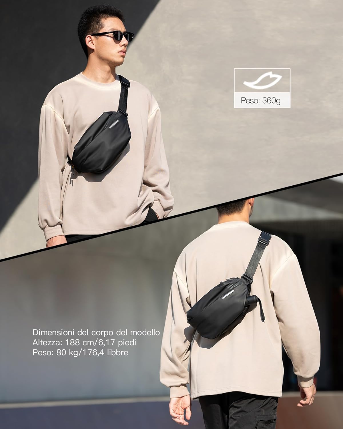 Thumbnail 5 de Inateck Sling Bag X borsa a tracolla resistente agli spruzzi
