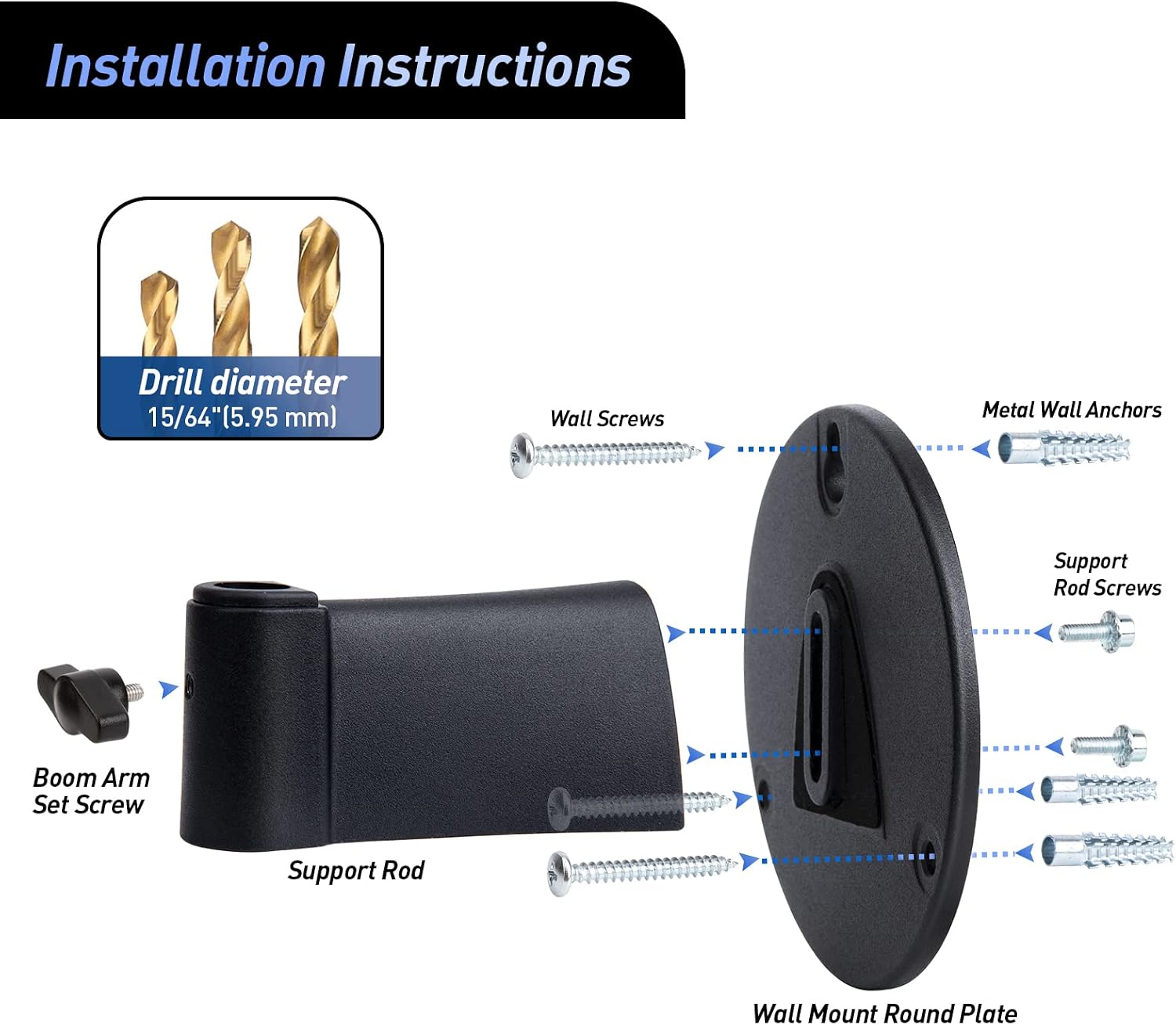 Thumbnail 5 de SUNMON Microphone Wall Mount, Metal