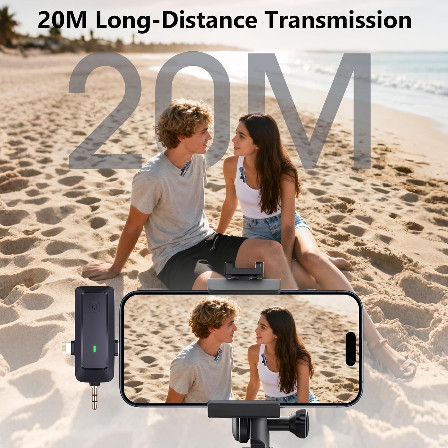 Thumbnail 6 de Wireless 4-in-1 Clip-on Lavalier Microphone System for iPhone, Android, Camera & Computer (4-in-1 receiver)