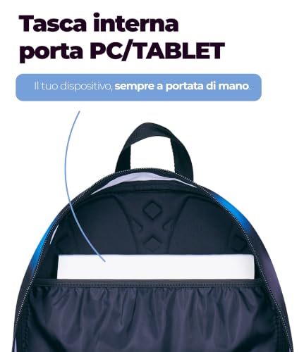 Thumbnail 6 de Seven Freethink Zaino Scuola Media Ragazzo, Blu/Nero 34L – Doppio Scomparto con Porta PC e Borraccia