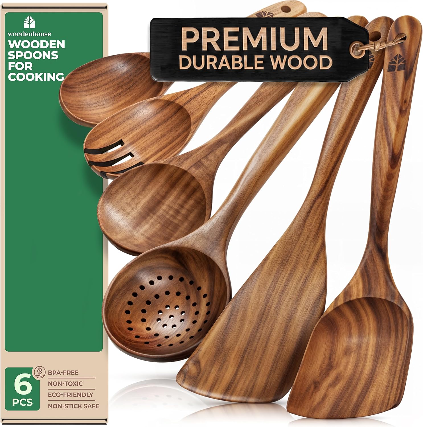 Detalle de Wooden Spoons 6-Piece Utensil Set 🍴