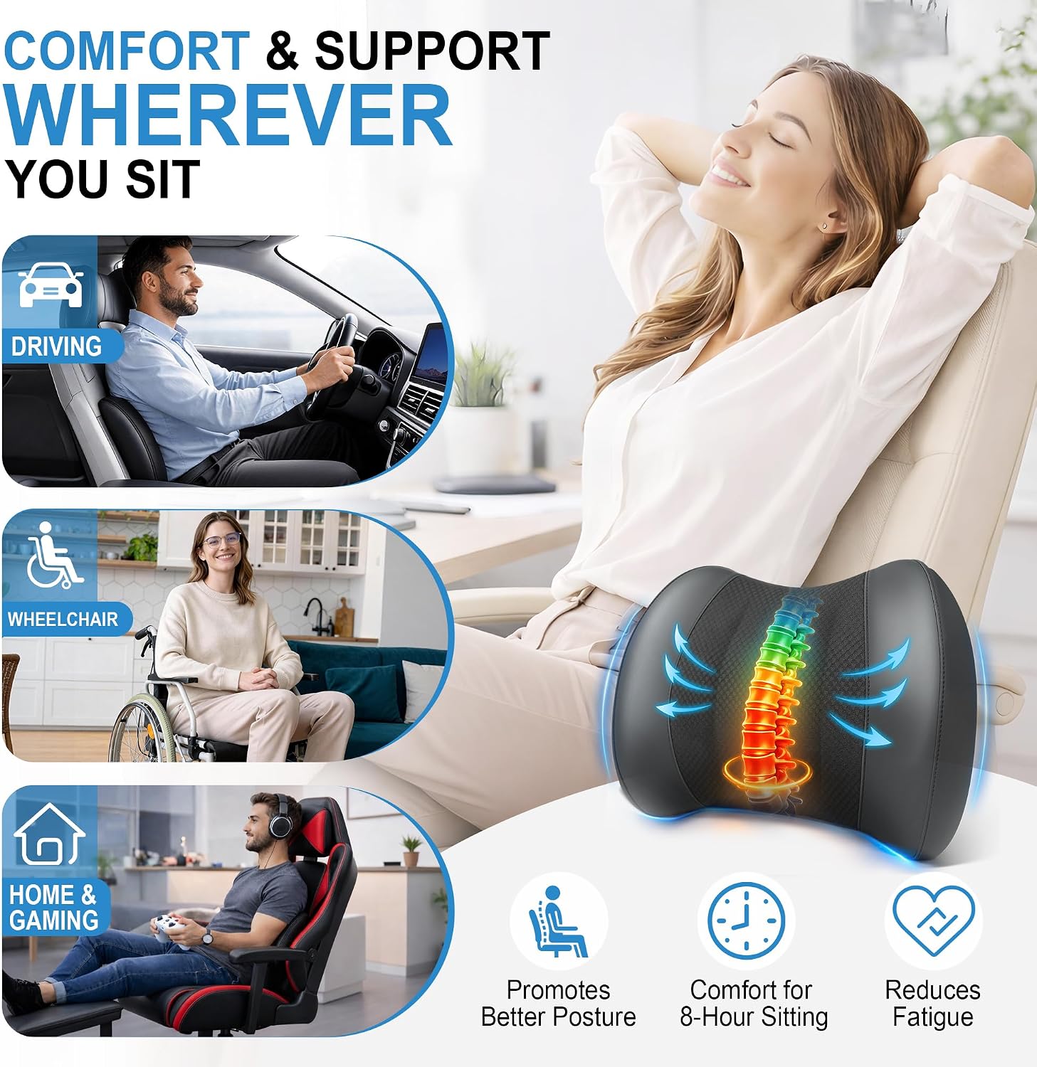 Thumbnail 6 de Lofty Aim Lumbar Support Pillow memory foam for lower back relief
